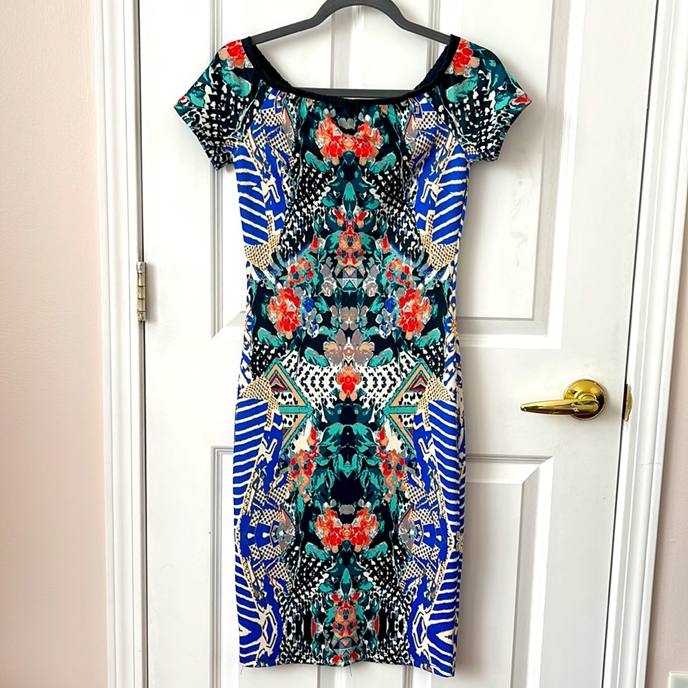Zara bodycon printed midi dress